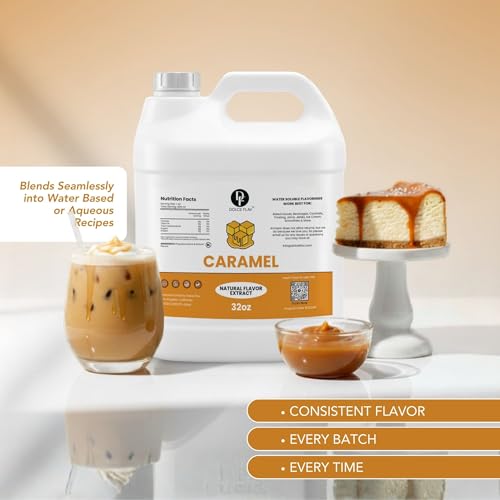 Image of Dolce Flav Caramel Flavoring 32 oz - Bulk Caramel Extract for Coffee Shops, Ice Cream Franchises & Foodservice