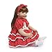 Angelbaby Cute Reborn Silicone Toddler Dolls Girls Brown Eyes Open Real Looking Confortable Touch Weighted 24 inches Newborn Baby Dolls Toys with Red Dress