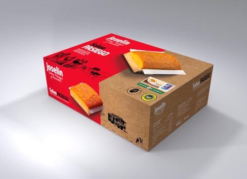 Joselín Sobaos Pasiegos Medianos, elaborados con Mantequilla, Calidad Controlada IGP Sobao Pasiego, Paquete de 8 Sobaos envueltos individualmente en film transparente (600 gr)