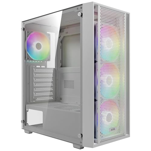 GAMDIAS AURA GC2 ELITE ARGB ATX Mid Tower PC Case, 4 x 120mm ARGB Fan, High Airflow Mesh Front...