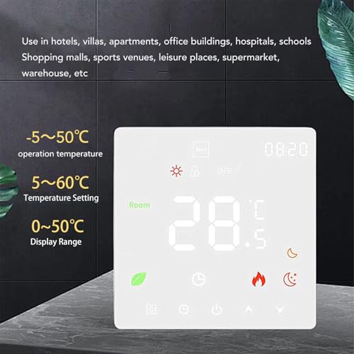 Thermostat intelligent tactile couleur avec programmation WiFi à distance