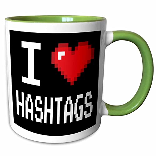 3dRose Geeky Old School Pixelated Pixels 8-Bit I Heart I
