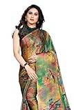 MIRCHI FASHION Sari estampado de chifón con blusa para mujer, Multicolor, azul marino, talla única