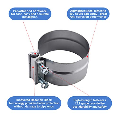 Image of ROADFORMER 5 inch Lap Joint Exhaust Band Clamp Preformed Aluminized Steel