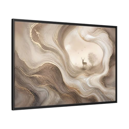 Toile cerf marron et or sublimer votre salon au-dessus de la cheminée 120x80cm
