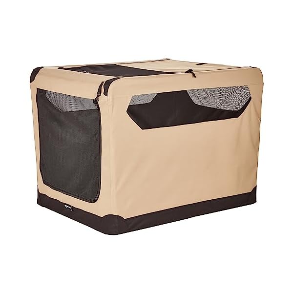 Amazon Basics Portable Folding Soft Dog Travel Crate Kennel – 31 x 31 x 42 Inches, Tan Amazon Basics Portable Folding Soft Dog Travel Crate Kennel – 31 x 31 x 42 Inches, Tan