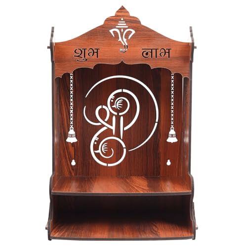 Sehaz Artworks Puja Mandir for Home Wall Mounted | Pooja Mandir for Home Big Size | Wooden Temple | Pooja Stand