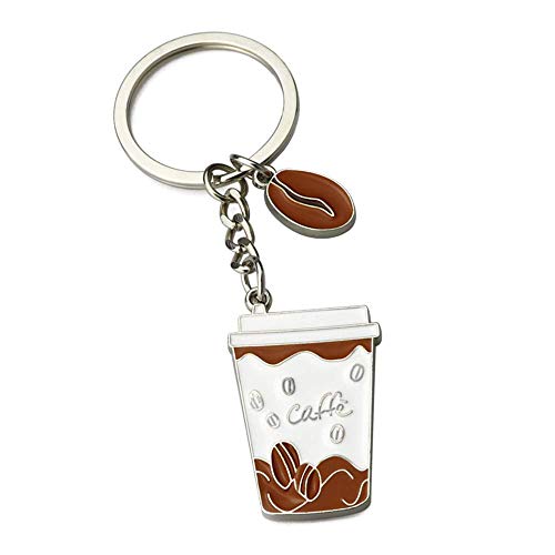 ELISE & FONDA Z40-B Little Coffee Cup Charm Pendant Keychain Key Ring