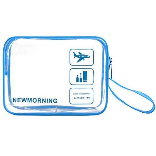 Travel Accessories TSA Approved Bag Travel Clear Toiletry Bag Quart Size 3-1-1with Zipper For Airline Cosmetic Bag Small luggage Travel Bag For liquids,Toothbrush,Razor.etc For Men/Women/Child.Blue