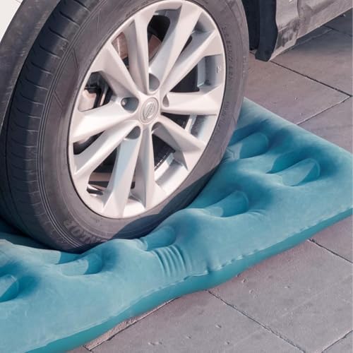 Image of Oshotto Big Size Thickend Travel Camping Inflatable Car Bed|Air Mattress with Pillow & Air Pump for Cars (Blue)