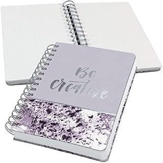 SIGEL JN607 Spiral notebook premium A5, dotted, hardover, marble pattern, violet/white - Jolie