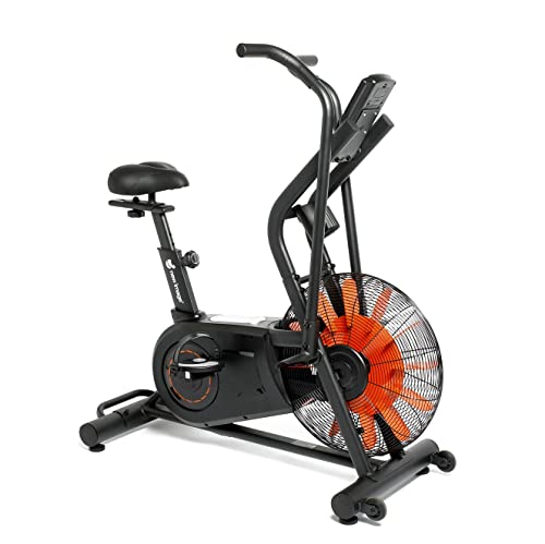 New Image Cyclone X3 Air Assault Exercise Bike - Unlimited Resistance Levels - LCD Display to Monitor RPM, Speed, Distance, Time & Calories Burned - Reinforced Steel Construction Design