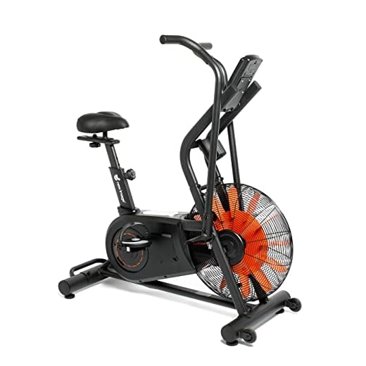 New Image Cyclone X3 Air Assault Exercise Bike - Unlimited Resistance Levels - LCD Display to Monitor RPM, Speed, Distance, Time & Calories Burned - Reinforced Steel Construction Design