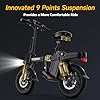 INSDRGN Folding Electric Bike for Adults, 20MPH Dual-Seat Ebike, MAX 45 Miles Range (PAS Mode) 499Wh Removable Battery, 9 Shocks Full Suspension, USB Charger, UL2849 Certified, 300lbs #4
