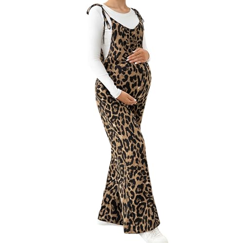 Salopette de grossesse imprimé animal avec taille haute élastique - 6