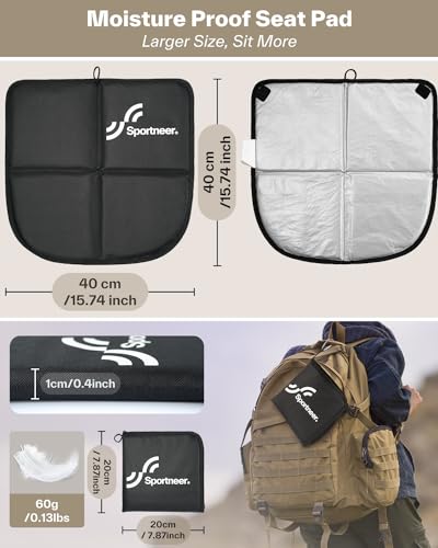 Sportneer Sitting Pad, Sit Pads For Backpacking Portable Camping Sit Pad Waterproof Folding Pad Stadium Seat Pad For For Camping Picnics Hiking thumb #1