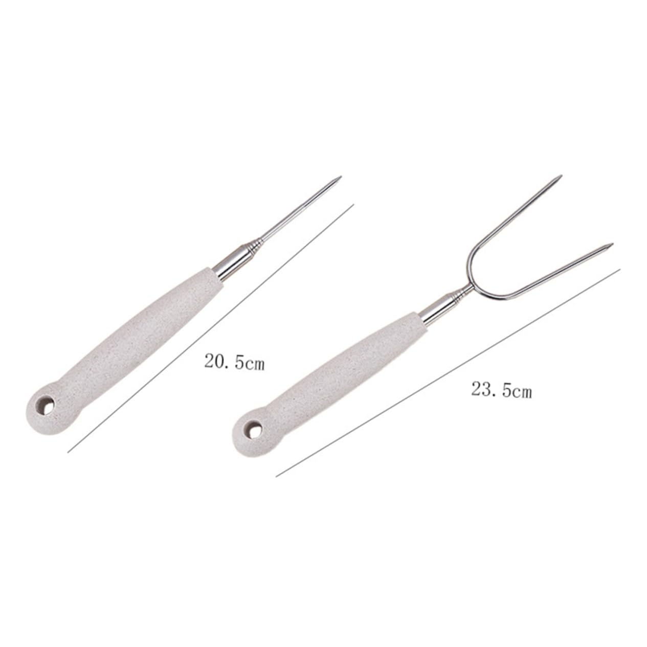 BESTonZON 3 Sätze Grillgabeln Bbq Spieße Für Grillliebhaber Und Einzelgabel Für Vielseitige Grillbedürfnisse Camping Und Gartenpartys 2 Stück * 3