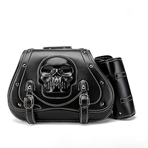 Borse Moto Laterali per Triumph Speed Twin 900 Street Bike, Borse da Sella Moto Vintage Impermeabili, Borsa Moto Posteriore e Laterale in Pelle, Borsa Moto,B