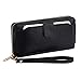Women Wristlet Wallet with Cell Phone Holder Zip Around Wallet(BLACK)