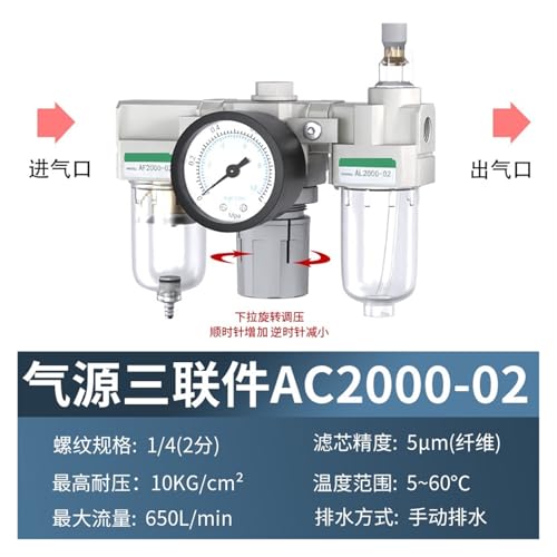 Compresor de aire con filtro triple AC para optimizar redes neumáticas 2