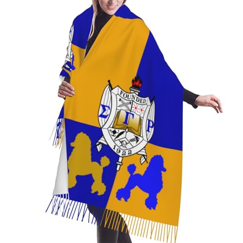 JIW Iaa Sigma Gamma Scarf Rho Sorority Paraphernalia Gifts for Women Wrap Shawl With Tassel