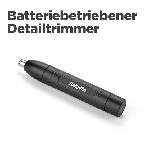 BaByliss Nasen- und Ohrenhaarschneider – Präzises 2-Klingen-System, batteriebetrieben, Edelstahl...