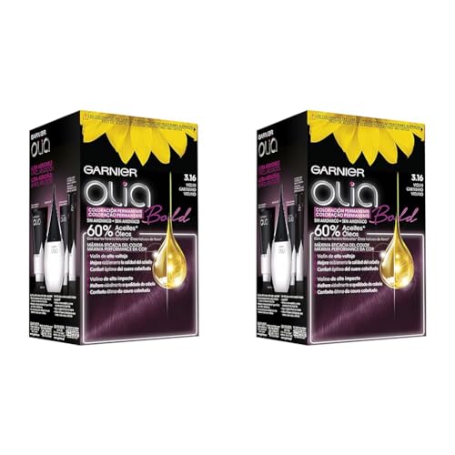 Garnier Olia Coloración Permanente sin Amoniaco, con Aceites Florales de Origen Natural, Tono Bold Violin, 1 Unidad (Paquete de 2)