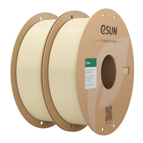 Image of eSUN PLA+ Filament 1.75mm, 3D Printer Filament PLA Plus, Dimensional Accuracy + /- 0.03mm, 1KG per Spool, 2 Spools 3D Printing Filament, Bone White