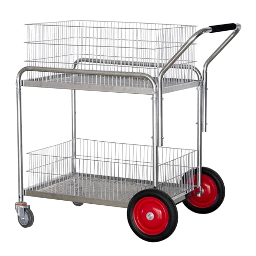 image for Hymula 250 Lb Capacity Chrome Heavy Duty Rolling Utility Cart Mail/Off