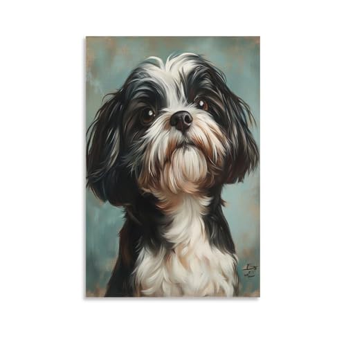 Cuadros decoracion Shih Tzu en lienzo premium de BXYAFEKUD con impresion nitida para dormitorios