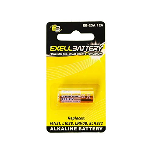 Exell EB-23A Alkaline 12V Battery Replaces 27A, A27, B-1, CA22, EL-812, EL812, G27A, GP27A, L828, MN27, R27A