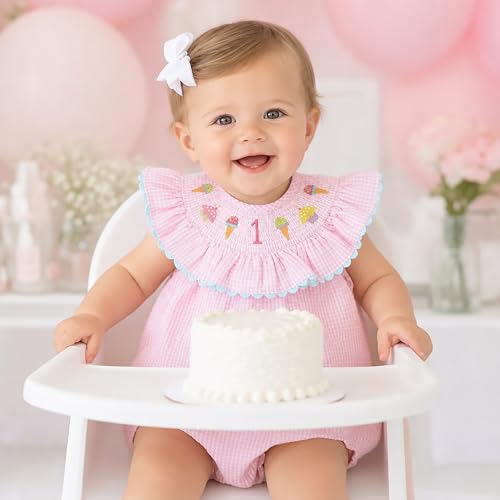 Image of Mud Pie Baby Girls' Smocked Birthday Bubble