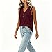 Lmdudan Boho Linen Tank Tops for Women Button Front Loose Fit Lightweight Tees Fashion Summer Vacation Beach Shirts 2026 Red