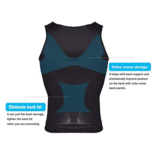KOCLES Mens Compression Tank Top Slimming Body Shaper Vest Shirts Abs Slim Gym3