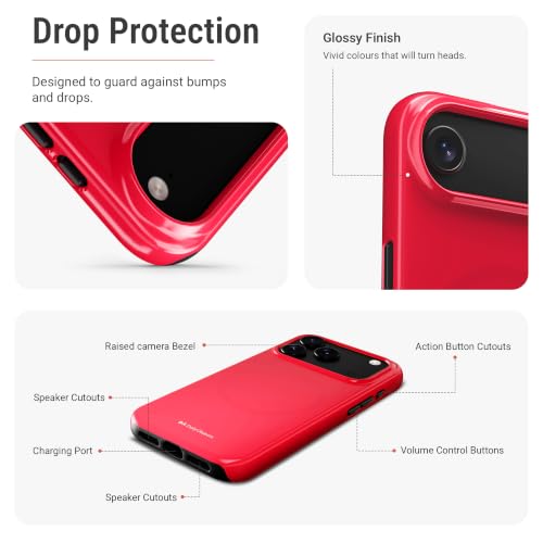Image of DailyObjects Enamel Bumper MagSafe Case for iPhone Air Compatible with Mag-Safe Wireless Charging | Red Hybrid Magnetic Back Cover
