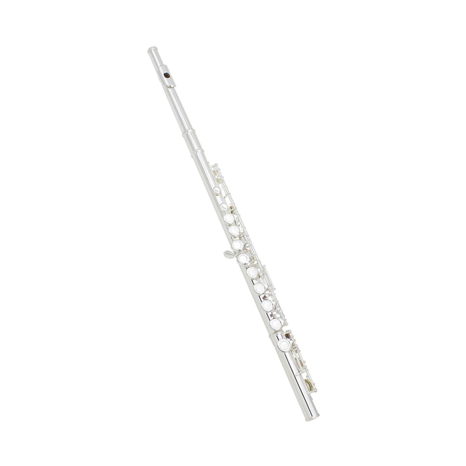 Flauta Flauta plateada Flauta C-Tune de 16 agujeros con caja de cuero Bolsa para flauta Accesorios para instrumentos musicales Kit de limpieza