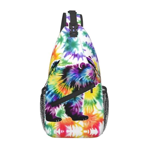 Mochila cruzada deportiva unisex negra MyPiky miniatura 1