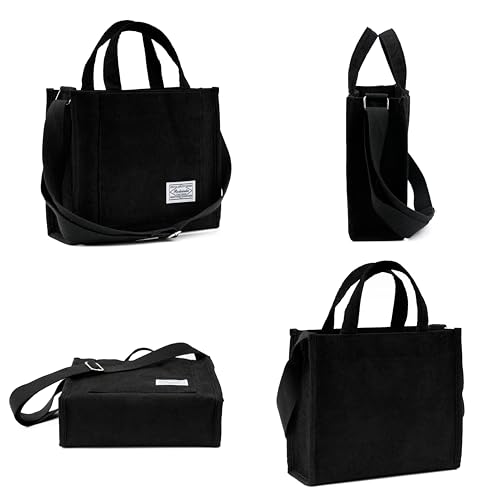 Bolso Tote Vintage de Pana para Mujer Pequeño miniatura 3