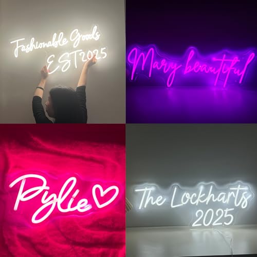 Image of Custom Neon Sign, Custom Large Led Neon Signs, Led Light Sign Customizable for Wall Decor Wedding Birthday Bar Business Store Logo