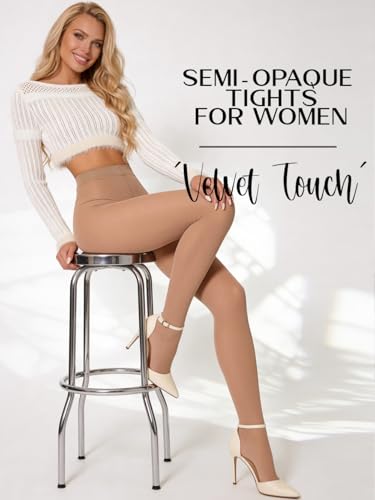 Image of Charm and Attitude Semi Opaque Tights for Women | Colored Pantyhose Stockings Nylons 40D