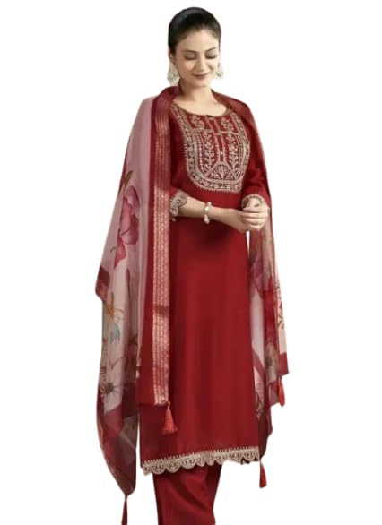 Women’s Black Embroidered Salwar Suit Set with Dupatta – Elegant Ethnic Kurta, Pant & Dupatta for Party, Wedding & Festive Occasions-picture-22