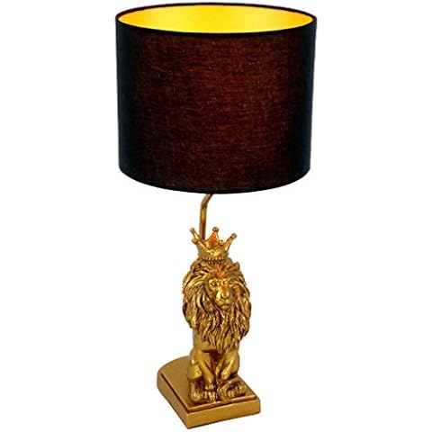 Bada Bing Hochwertige Tischlampe Löwe Ca 51 x 23 x 23 Cm Gold Schwarz Lampe Dekolampe Tischleuchte Extravagant Edel Trend Geschenk 97 Cover