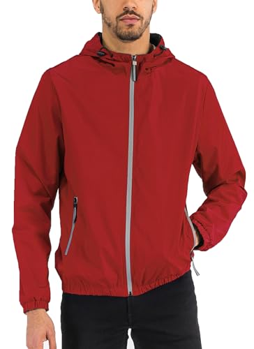 Image of WEIV GEAR Men's Full Zip Hooded Lightweight Windbreaker Anorak Jacket