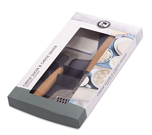 HENRI WILLIG Geschenkset Käsehobel & Käsereibe aus Holz