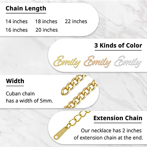 Fahjwery Custom Name Necklace Personalized 18K Gold Plated Nameplate Customized Jewelry Gift For Women Girls #TOP3
