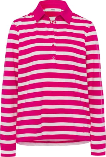 Polo para mujer de rayas en punto jersey suave con cuello clásico y manga corta