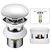 Produktbild BONADE Universal Ablaufgarnitur mit Überlauf G1-1/4" Pop up Ventil Chrom Ablaufventil aus Messing für Waschbecken Waschtisch Abflussstopfen