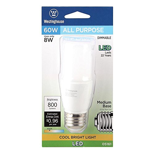 Westinghouse Lighting 0516100 60W Equivalent T7 Dimmable Cool Bright Led Light Bulb With Medium Base #TOP2