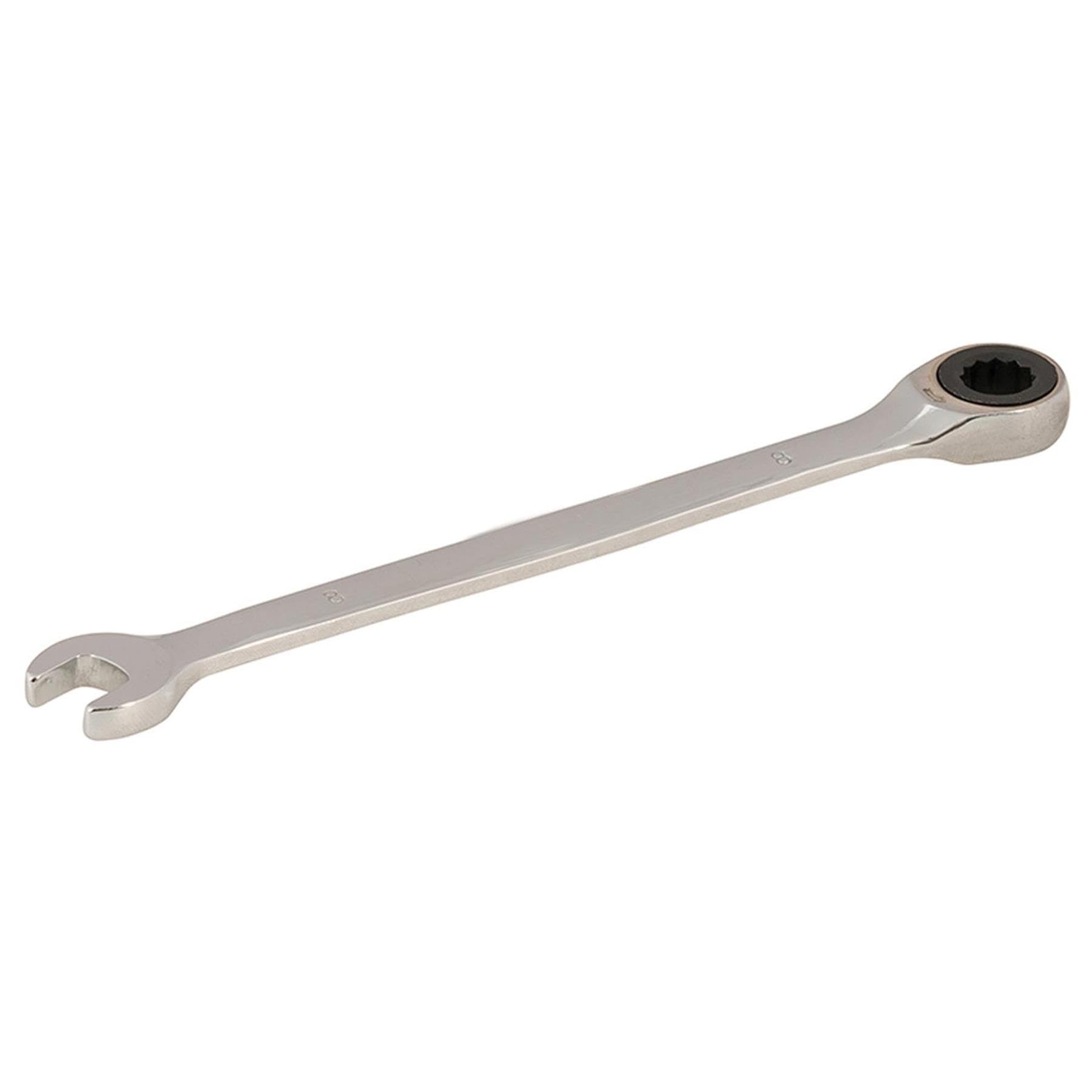 Dapetz Silver ® Fixed Head Ratchet Metric Spanner Open End Ring Combination 8Mm Polished, Raised Panel Spanner, Chrome Vanadium Steel Combination Spanner Suitable For Mechanics Under Narrow Space Condition