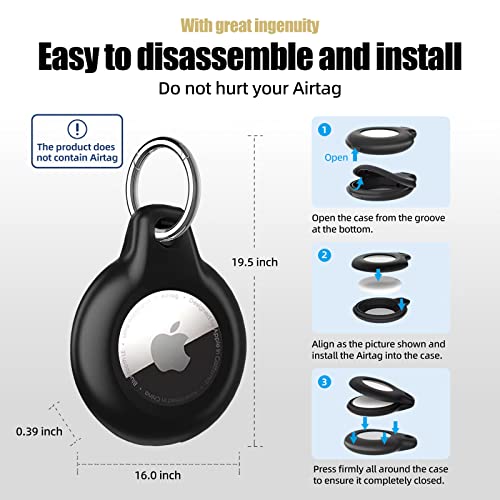 [2 Pack] Airtag Keychain And Airtag Holder, Suitcase Luggage Tracker, Perfect Tracker Cover For Apple Airtag Comes With Snap Keyring For Pets, Car Keys, Kids Bags, Valuables And More #TOP2